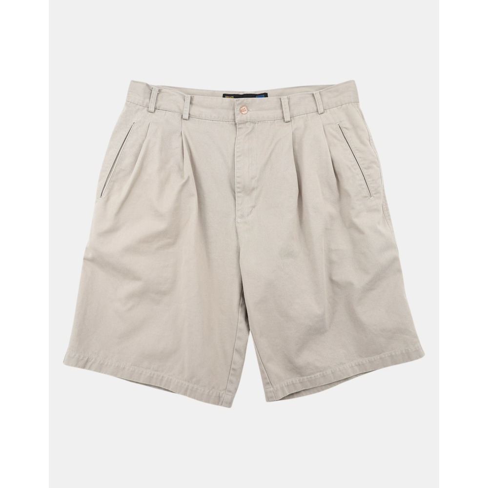 Vintage Trilogy Khaki Pleated‎ Shorts Men's 36 High Rise 90s Cotton
